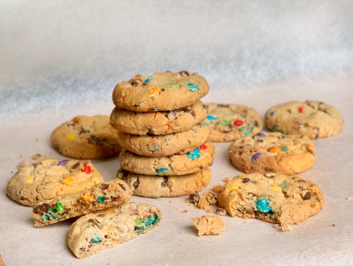 One Giant M&M Chocolate Chip Cookie - Sweetest Menu