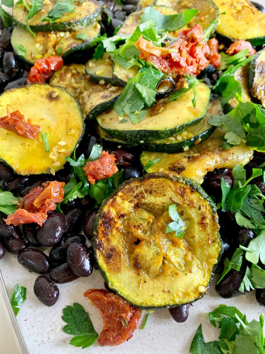 Amazing Spicy Black Beans Zucchini Salad Munchyesta