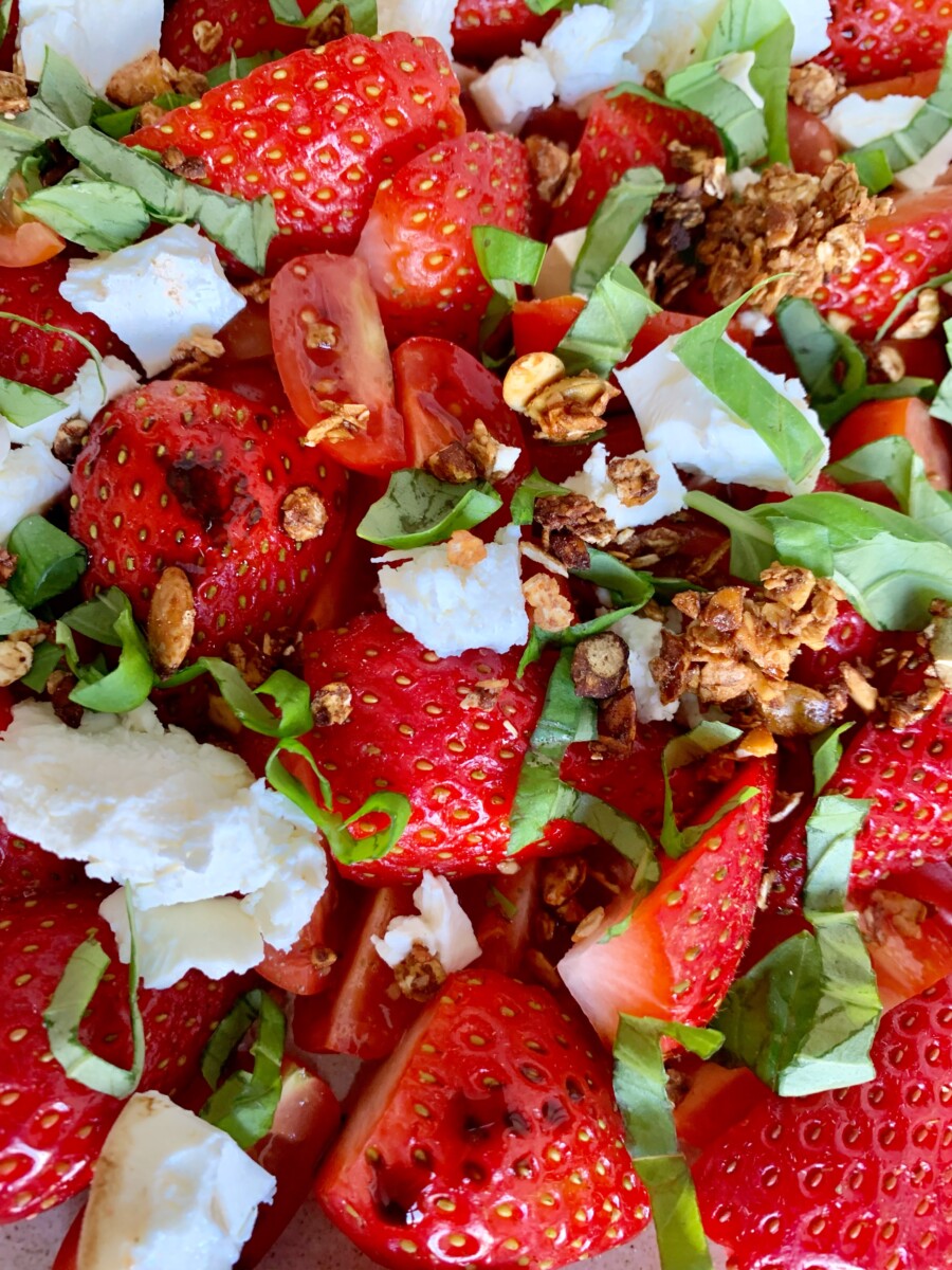 Delicious Easy Tomato Strawberry Fruit Salsa salad recipe Munchyesta