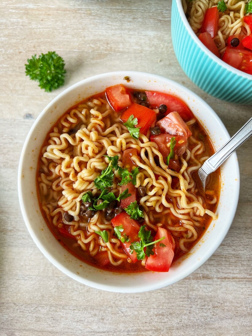 5 Minute Vegan Ramen (Instant Noodles) - The Cheeky Chickpea