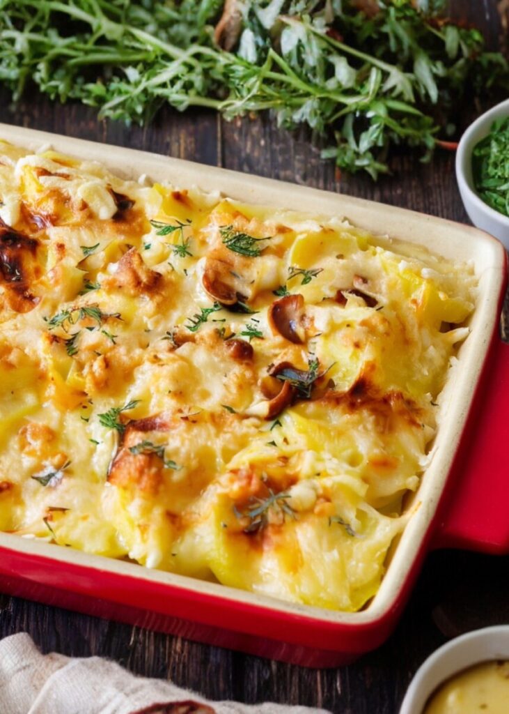 Easy potato mushroom casserole (vegan bake gratin) Munchyesta